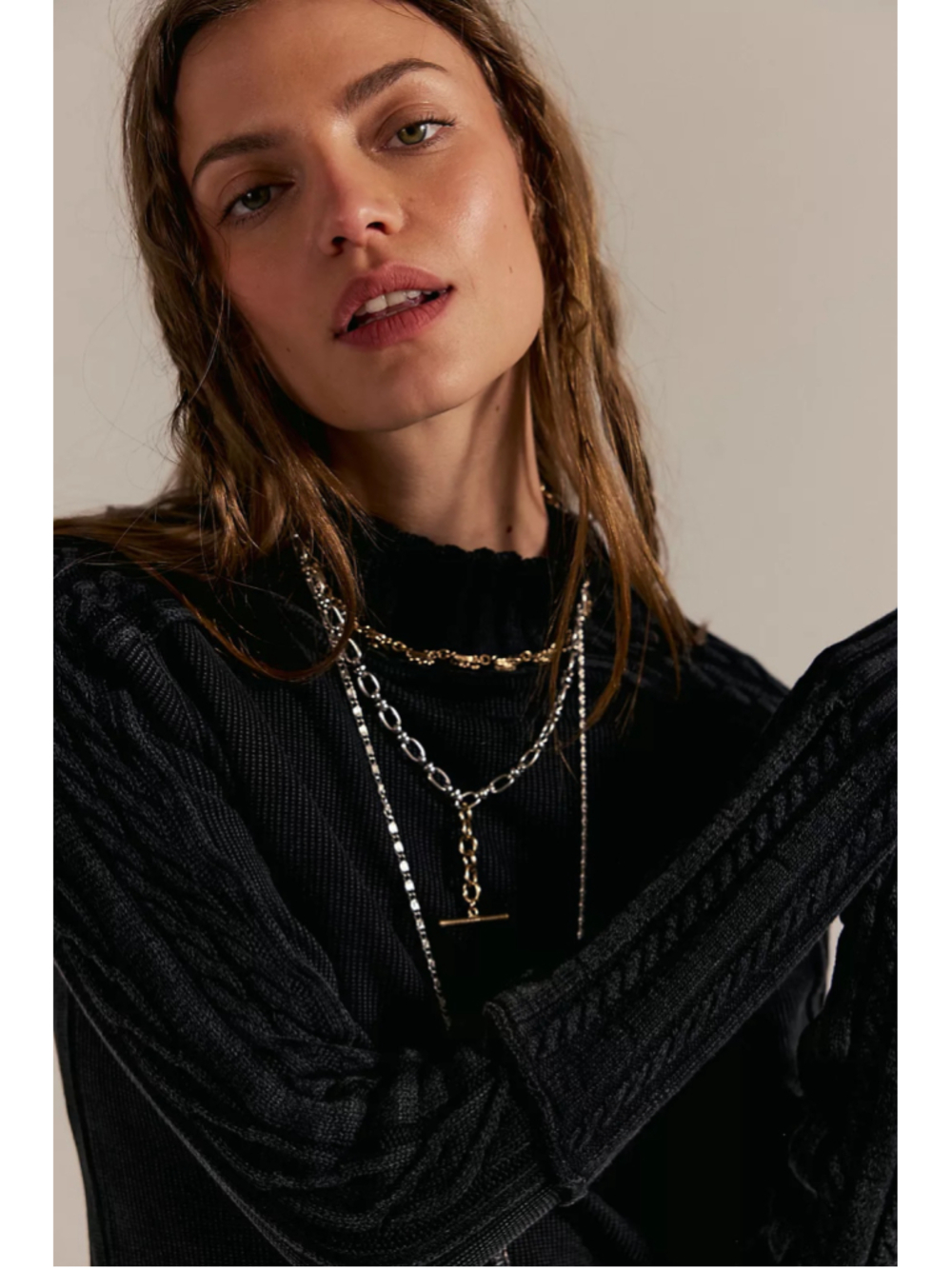 Nwot We The Free breezy Black Turtleneck
